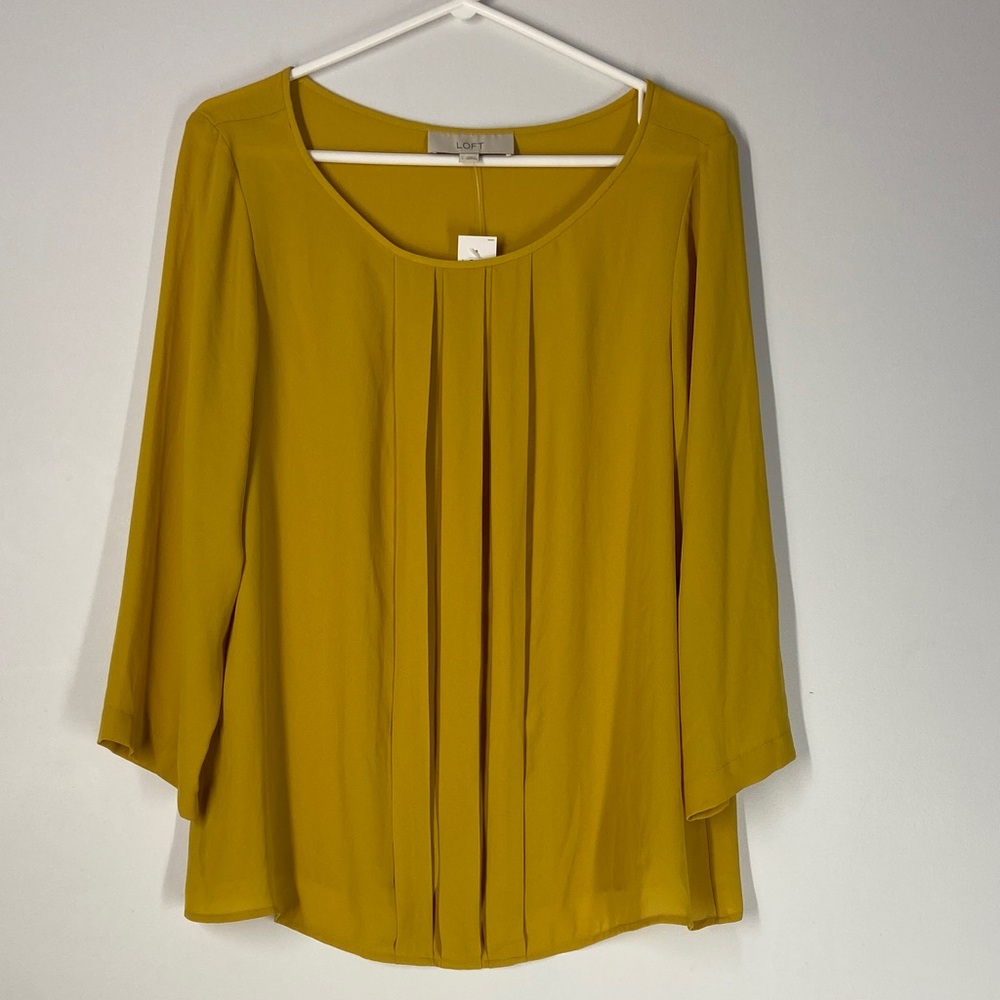 Ann Taylor Mustard Blouse NEW